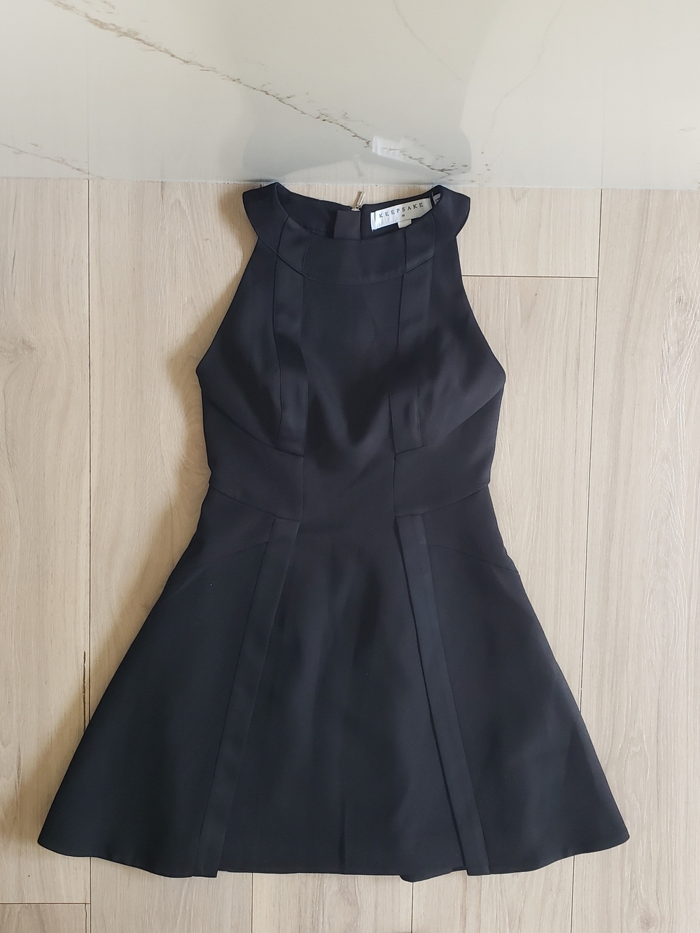 KEEPSAKE the Label Black High-Neck Fit-and-Flare Mini Dress